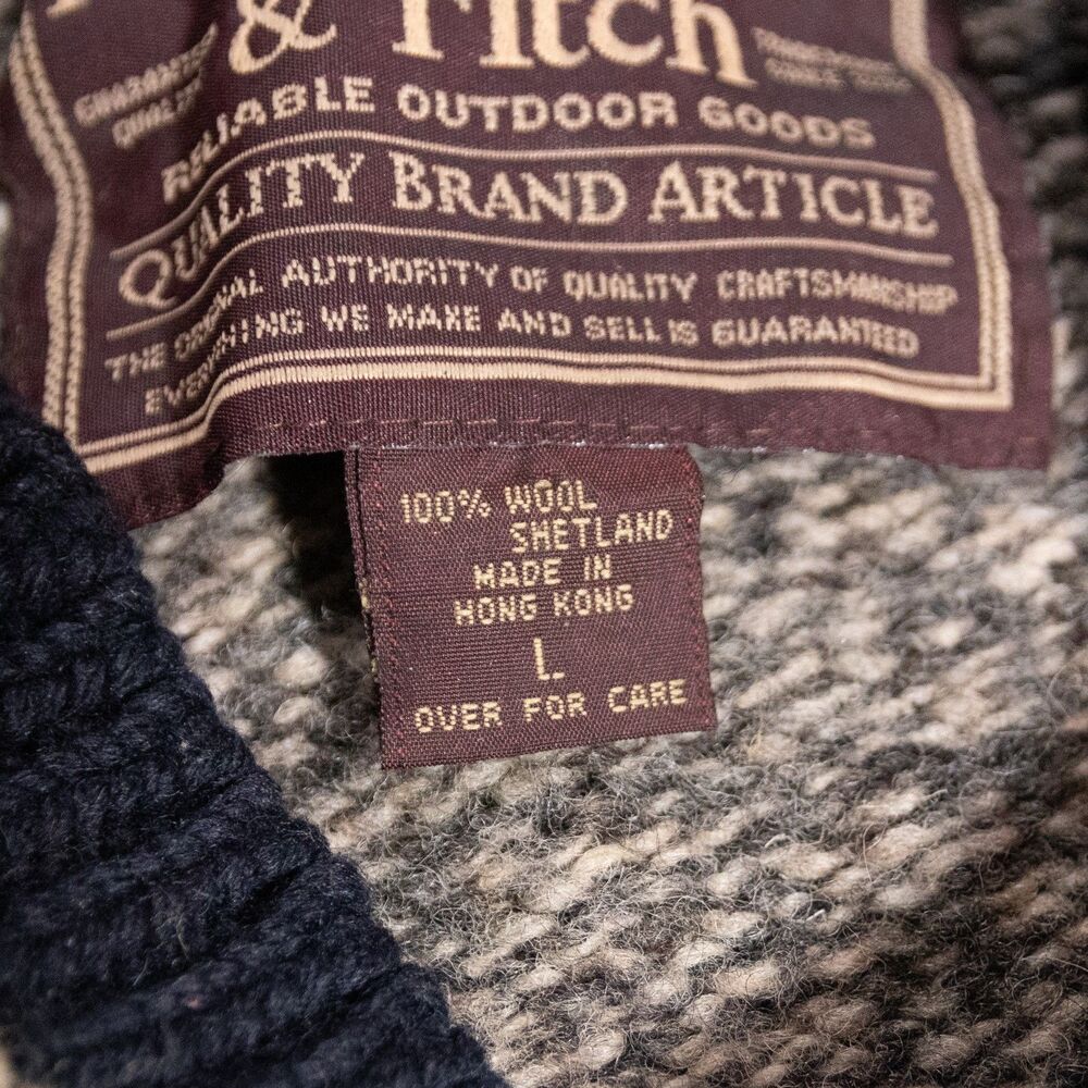 Vintage Abercrombie & Fitch Shetland Wool Chunky Knit Striped Sweater Large - Picture 3 of 5